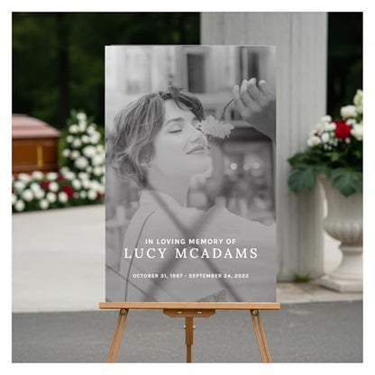 Custom-Made In Loving Memory Funeral Sign With Photo (PVC Board)