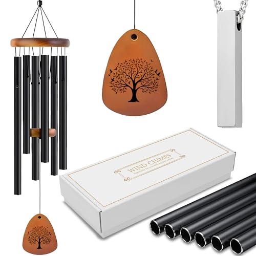 AmericUrn Memorial Wind Chimes for Outside – 37" Sympathy Gift for Loss of Mom or Dad, Funeral Remembrance & Bereavement Decor - color: Wind Chime