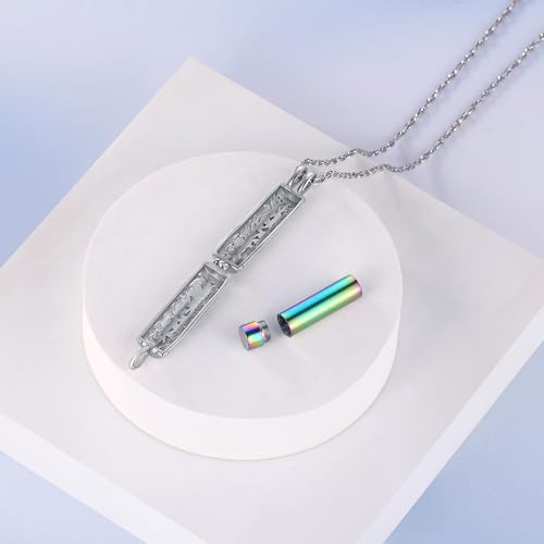 YOUFENG Urn Necklaces for Ashes Urns for Human Ashes Memorial Cremation Urn Locket Stainless Steel Keepsake Ashes Jewelry - style: Forever
