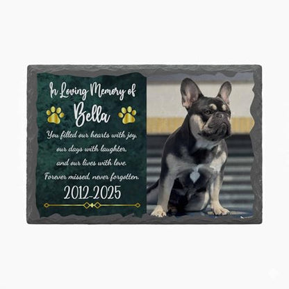 Custom Dogs Memorial Stone Headstone with Photo Name - color: Memorial 5