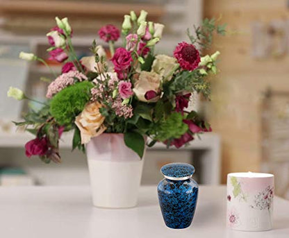 Memorials4u Forest Blue Keepsake Cremation Urn - (1 Mini Keepsake with Velvet Box) - size: 1 Mini Keepsake