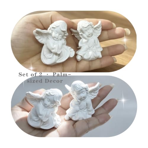 Handmade Whimsical Animal Garden Decor Figurines (Mini Angel 2-Piece)