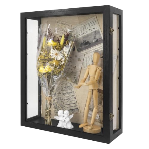 16x20x6 Extra Deep Shadow Box Large with 3 Removable Panels,Black - color: Black, size: 16x20x6