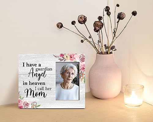 Orchroma Memorial Picture Frame,in Memory of Loved One Gifts,Bereavement Condolences Gifts,I Have a Guardian Angel in Heaven I Call Her Mom 8x10 Photo Frame - color: I Have a Guardian Angel Mom