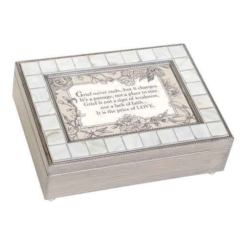 Cottage Garden Musical Trinket Photo Jewelry Box Plays Tune Wind Beneath My Wings 6 x 8 Inch Acrylic and Glass Grief Never Ends