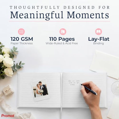 Promot Personalized Guestbook (White) - 110 110 Lined Pages - color: White