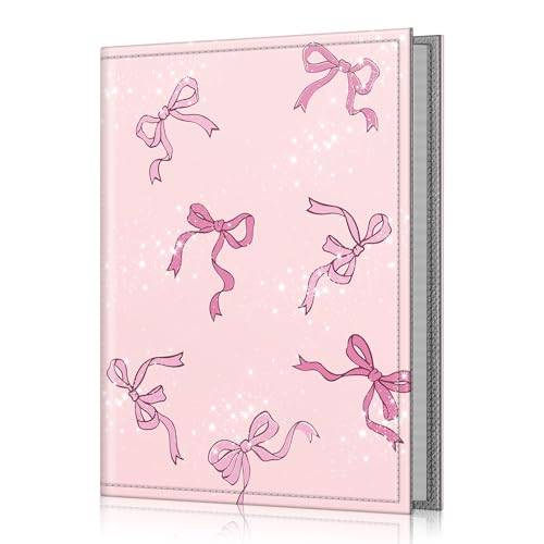 Fintie Photo Album 4x6 Photos - 52 Pockets Small Wallet Albums For Family | Vegan Leather Cover, 4X6 Picture Keepsakes, Family/Wedding/Travel Memory Book, Baby/Kids/Boys/Girls Gift, Pink Bow - color: Pink Bow