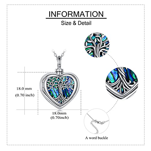 ONEFINITY Sterling Silver Locket for Ashes Always in My Heart Urn Necklace for Ashes Heart Locket That Holds Pictures for Women Ashes Necklace Keepsake Memorial Ash Jewelry - style: heart photo locket urn necklace
