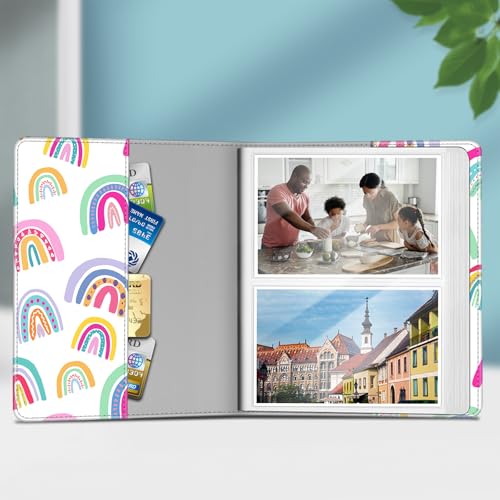 Fintie Photo Album 4x6 Photos - 112 Pockets Wallet Albums Memory Book | Vegan Leather Cover, 4X6 Picture Keepsakes, Family/Wedding/Travel Memory Book, Baby/Kids/Boys/Girls Gift, Dreamy Rainbow - color: dreamy rainbow