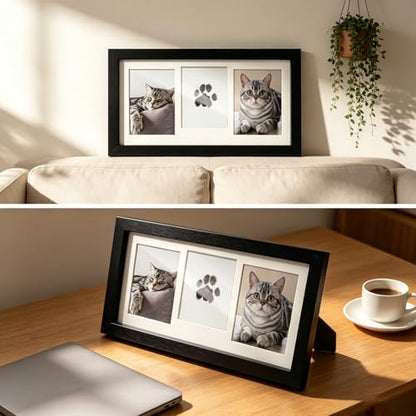VOVCIG Pet Paw Print Frame Kit, Cat Dog Impression Keepsake with Ink Pad | Clean Touch Ink Pad, Cat Dog Impression Keepsake, Memorial Gift for Pet Lovers
