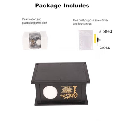 Wooden Urns for Human Ashes - Wood Cremation Urns Adult for Funeral, Burial or Home - Urns for Ashes Men Women - Decorative Urn for Ashes Male Female (Black Tree of Life, with Frame)