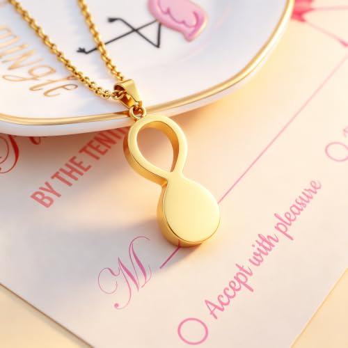 Infinity Pet Urn Necklace for Ashes Dog Cat Paw Print Eternal Love Cremation Jewelry Keepsake Ashes Necklace Stainless Steel Memorial Urn Pendant Necklace Infinite Shape Funeral Urn Necklace - color: Gold