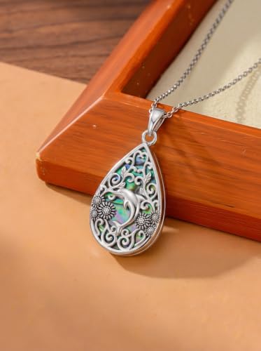 WINNICACA Urn Necklaces for Ashes 925 Sterling Silver Butterfly Hummingbird Dragonfly Teardrop Ash Necklace Cremation Jewelry Urn Pendants for Women Memorial Gifts for Birthday Christmas Funeral - style: 6-Dolphin Urn Necklace