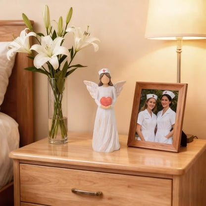 Nurse Gifts for Women, Angel Nurse Statue Hand-Painted for Home Desk Decor | Resin Figurines for Nursing School Graduation, Nurses' Day, Retirement Commemorations, or As a Token of Appreciation - style: Nurse Gifts
