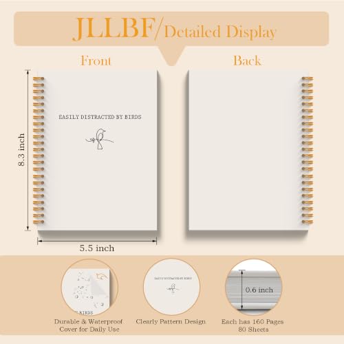 Funny Bird Lover Gifts Spiral Notebook 5.5x8.3in | Bird Watching Gifts, Bird Lover Gifts for Women Men Notebooks, Easily Distracted by Birds Journal Notebook - color: Bird Watching