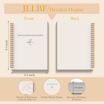Funny Bird Lover Gifts Spiral Notebook 5.5x8.3in | Bird Watching Gifts, Bird Lover Gifts for Women Men Notebooks, Easily Distracted by Birds Journal Notebook - color: Bird Watching