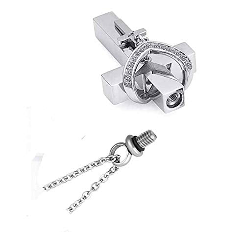 Cross Urn Necklaces for Ashes Cremation Crucifix Keepsake Memorial Pendant Necklace - style: Son