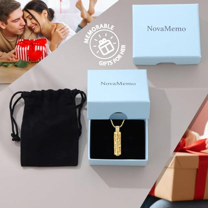 Cylinder Urn Necklace Crystal Tree of Life Cremation Jewelry Pendant for Women Men Vial Cremation Ash Pendant Loved One Memorial Jewelry with Mini Keepsake Urn Ash - Always In My Heart - color: All Gold-Always In My Heart