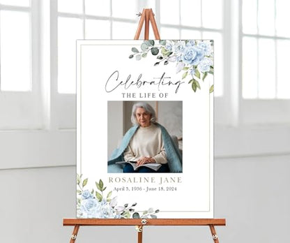 Celebration Life Sign, Personalized Funeral Sign, Custom Memorial Sign,Forever In Our Hearts Sign, Funeral Welcome Sign, Celebration of Life Welcome Sign, Celebration Life Poster -8 - color: Backgrund#8