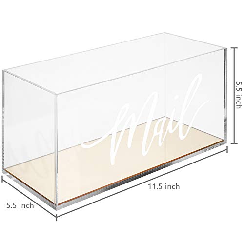 MyGift Clear Acrylic Mail Tabletop Organizer Box with Gold Mirror Base | Stylish desktop organizer keeps letters and mail neatly stored while adding a modern acrylic and gold accent to workspaces