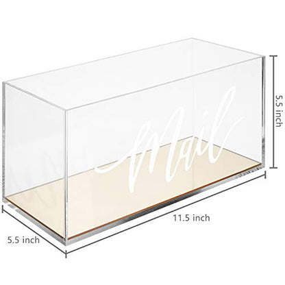 MyGift Clear Acrylic Mail Tabletop Organizer Box with Gold Mirror Base | Stylish desktop organizer keeps letters and mail neatly stored while adding a modern acrylic and gold accent to workspaces