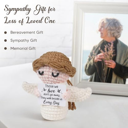 Sympathy Gifts for Loss of Loved One - Crochet Angel Sympathy Gift - Grief Gifts for Women Men Kids, Bereavement Condolences Remembrance Memorial Gift for Loss of Mom Dad Husband Brother - style: Loss of Loved One