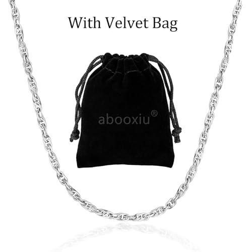 Abooxiu Replacement for Urn Cremation Jewelry Stainless Steel Link Chain Necklace for Men Women Silver