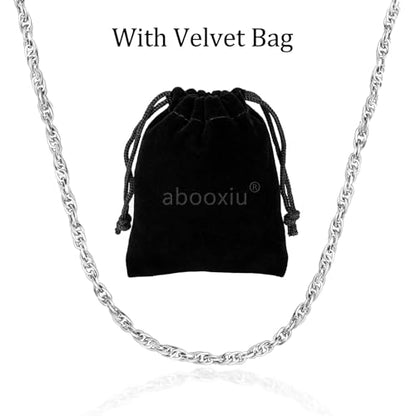 Abooxiu Replacement for Urn Cremation Jewelry Stainless Steel Link Chain Necklace for Men Women Silver