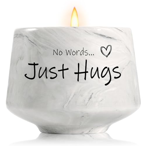 Sympathy Gifts for Loss of Loved One, No Words Just Hugs Candle, Bereavement, Grief, Miscarriage, Memorial Gifts - 6oz Lavender Scented Soy Wax Candle - Get Well Gift for Grieving Friends Women