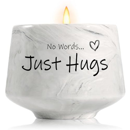 Sympathy Gifts for Loss of Loved One, No Words Just Hugs Candle, Bereavement, Grief, Miscarriage, Memorial Gifts - 6oz Lavender Scented Soy Wax Candle - Get Well Gift for Grieving Friends Women
