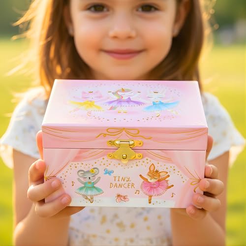 Giggle & Honey® Musical Ballerina Jewelry Box for Girls | Music Boxes for Little Girls, Toddler Jewelry Box for 4 Year Old Kids, Toys for Toddlers, Birthday Gifts for Kids 5-9 Years - style: Animal Ballerina