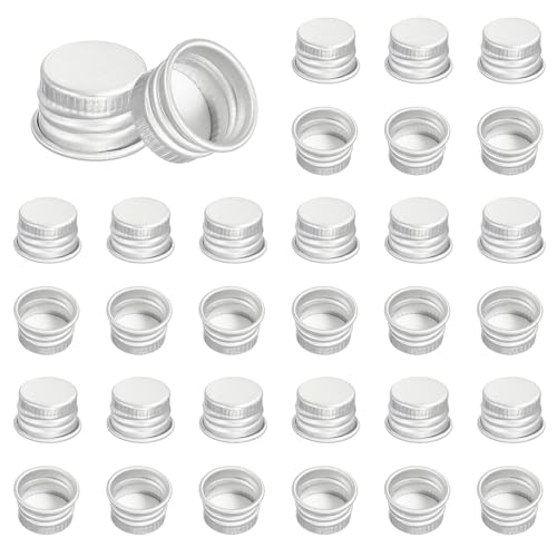 PATIKIL 14mm Metal Round Screw Lids, 36 Pcs Aluminum Mason Jar Lids Screw Top Caps for Lab Home Storage Jars Gallon Jugs Glass Snack Containers Liquid Storage, Silver Tone - size: 14mm