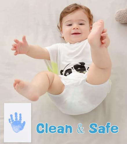 Baby Hand and Footprint Kit,Inkless Print Kit,Safe Non-Toxic for Baby - color: Blue