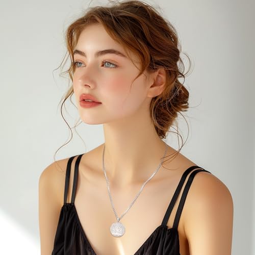 Eusense Tree of Life Necklace for Women Men Sterling Silver 925 Tree Urn Locket Cremation Jewelry Family Tree Pendant Gifts for Her Him Mom Dad Grandma Daughter - style: H-B-Tree of Life Necklace