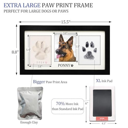 MYPAWLETS Paw Print Frame Kit,Dog/Cat Paw Print Keepsake,XL Black - color: Extra Large-Black