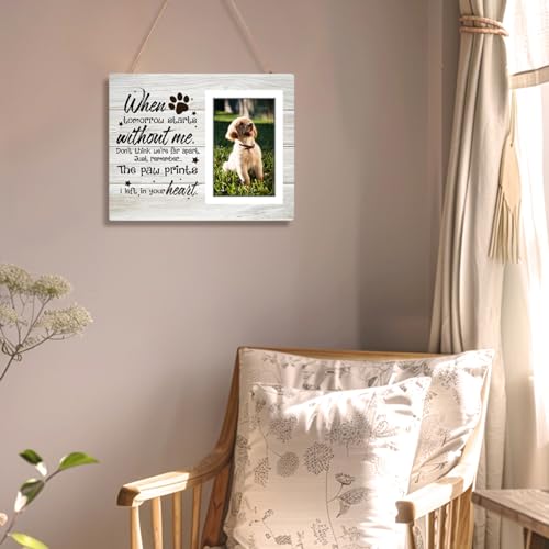 Pet Memory Picture Frame - Dog & Cat Memorial Photo Frame 4x6, Dog Picture Frames for Loved Ones Lost