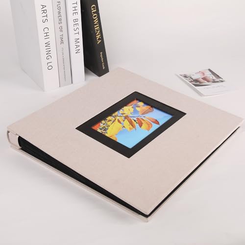 Linen Hardcover Photo Album 4x6 600 Photos,Fabric Large Photo Book,Beige - color: Beige, size: 600Photos