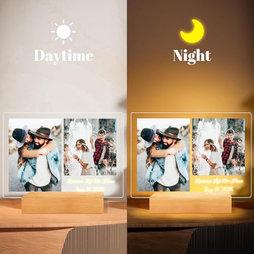 LOUISMIAA Custom Picture Frames Light,Personalized Photo Frame with Night Light,Customized Picture Frame,Personalized Anniversary Birthday Valentine's Day Gifts for Women Men Same Day Shiping - color: Style 5