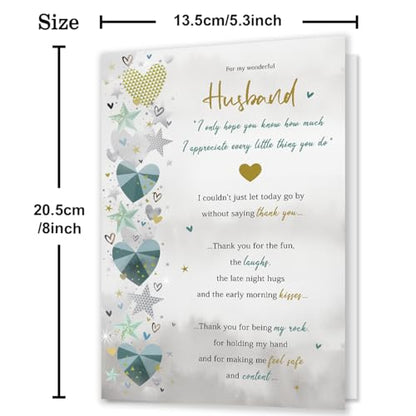 Husband Birthday Card, Happy Birthday Gift for Husband from Wife - color: QQ-67