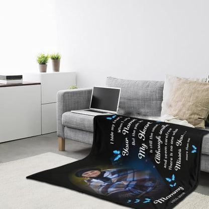 Personalized Memorial Blanket for Loss of Loved Dad Mom Husband Wife - color: Memorial Blanket 02