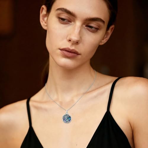 WINNICACA Cremation Jewelry for Ashes Locket Ashes Necklace Urn Necklace for Women Sterling Silver Cremation Necklace for Ashes Fine Keepsake Picture Necklace Memorial Jewelry - style: Round Urn Necklace
