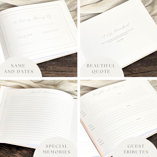 Funeral Guest Book 2026 Celebration Of Life Memorial Service - Custom Year - color: Navy Blue, size: 2026