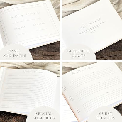 Funeral Guest Book 2026 Celebration Of Life Memorial Service - Custom Year - color: Navy Blue, size: 2026