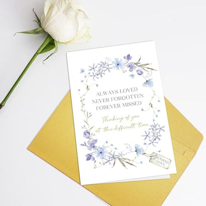 Supoeguk Forget Me Not Sympathy Card, Sympathy Card for Loss of Loved One, Bereavement Cards, Condolence Cards, Thinking of You at The Difficult Time - color: Sympathy