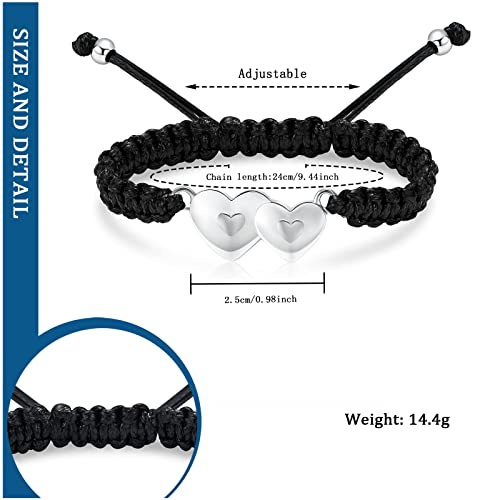 constantlife Double Heart Cremation Bracelet for Ashes for Women Stainless Steel Pendant Urn Memorial Jewelry Loved Ones Human Pet Funeral Keepsake Gift - color: Silver