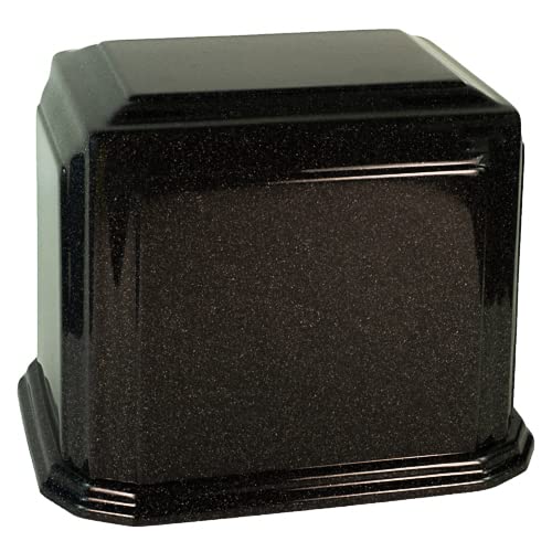 Arch Companion Cultured Marble Urn for Two – Extra-Large Black Double Urn, 490 cu/in Capacity, Durable Memorial Cremation Urn for Couples, Funeral or Home Display - color: Black