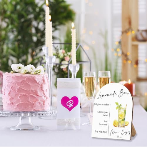 Lemonade Bar Sign, Wedding Lemon Drinks Wooden Stand Sign 8x10 Inch - color: Lemonade
