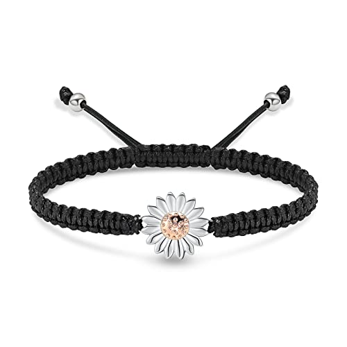 shajwo Sunflower Cremation Urn Bracelet for Ashes for Women | Adjustable Cremation Jewelry Braided Rope Memorial Bracelet - color: Rose Gold