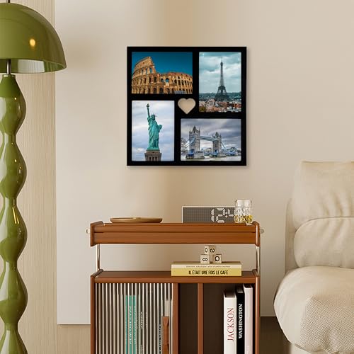 GENTLE DEER Collage Picture Frames, Photo Frame for Wall Hanging & Tablet Display (Black, 5X7) - color: Black, size: 5X7