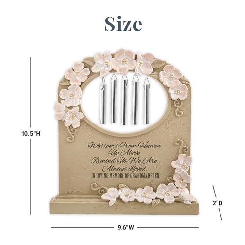 Let’s Make Memories Personalized Tabletop Memorial Chime - Sympathy - Condolences - Inscribed Poem - Made of Resin - Flower-Adorned - Whispers from Heaven - style: Whispers From Heaven